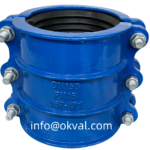 Universal dual clamp (UU) Ductile Iron pipe repair clamp Двухсоставные ремонтные чугунные муфты UU Pipe repair clamp for the quick,safe and permanent repair i the drinking water sector. OKVAL Couplings Universal Dual Clamp, pipe repair clamps available from size DN80 to DN300.