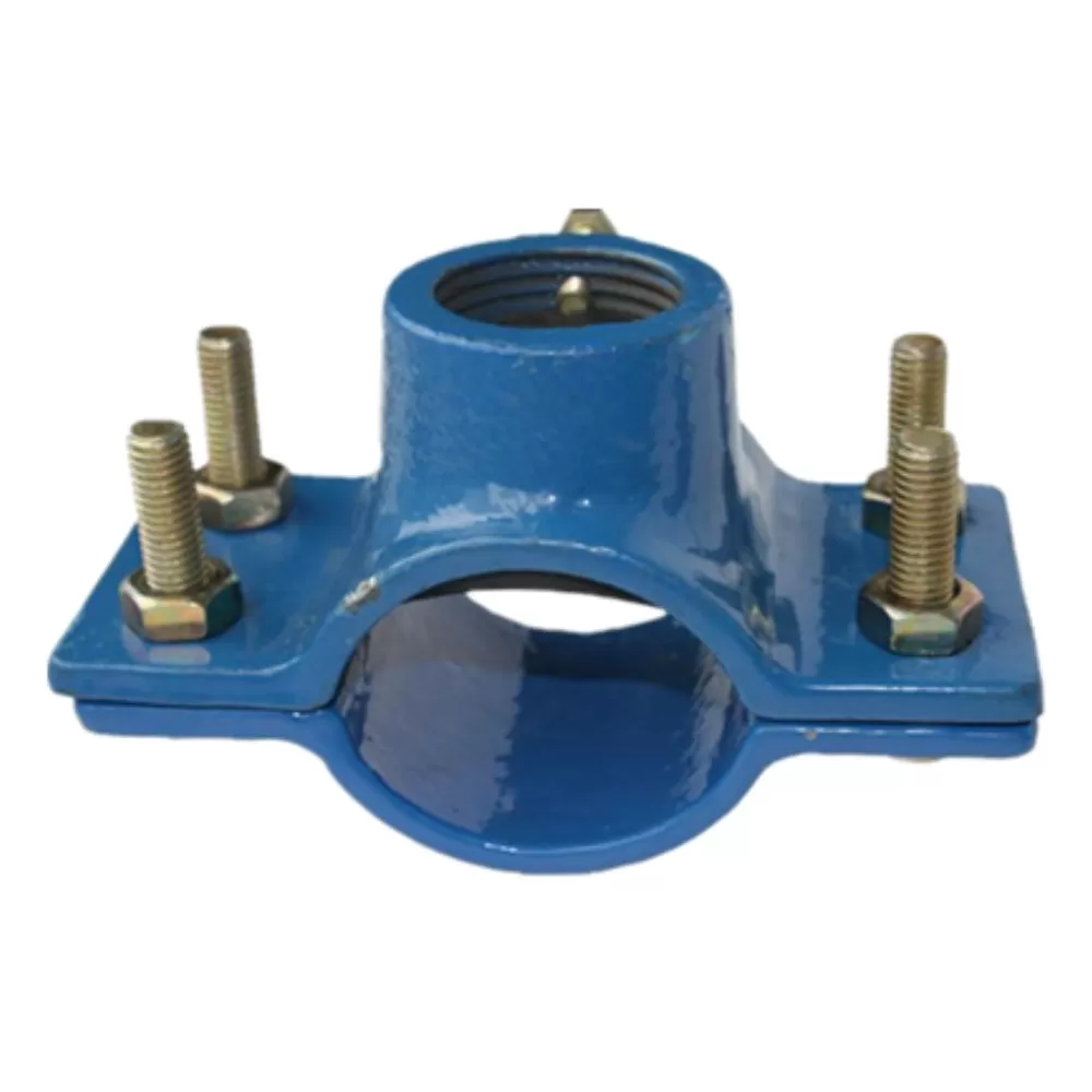 Saddle clamp with 4 holes for PE/PVC Pipe - Image 1